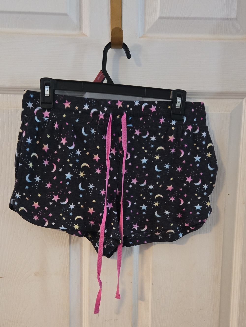 Secret Treasures Black Star & Moon Lounge Shorts with Pink Drawstring